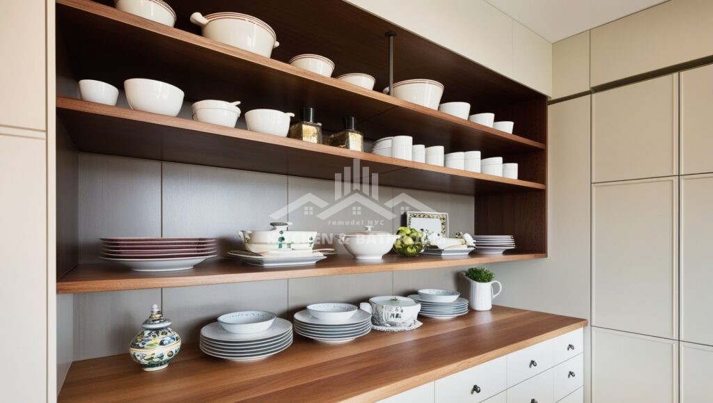 9. European-Inspired Open Shelving